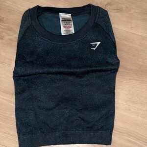 Adapt Fleck Seamless Long Sleeve Crop Top - Darkest Teal/Functional Teal